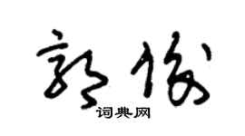 朱锡荣郭俊草书个性签名怎么写