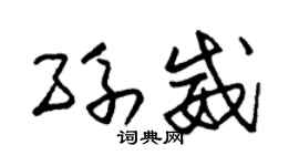 朱锡荣孙威草书个性签名怎么写