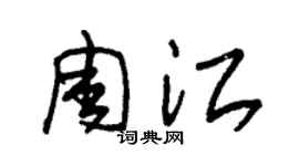 朱锡荣周江草书个性签名怎么写