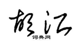 朱锡荣胡江草书个性签名怎么写