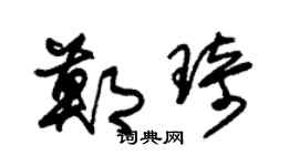 朱锡荣郑琦草书个性签名怎么写