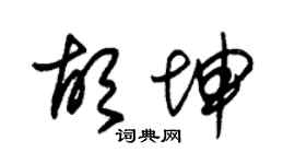 朱锡荣胡坤草书个性签名怎么写