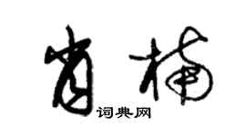 朱锡荣肖楠草书个性签名怎么写