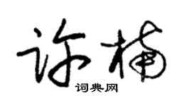 朱锡荣许楠草书个性签名怎么写