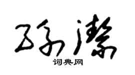 朱锡荣孙洁草书个性签名怎么写