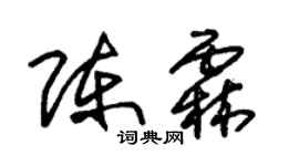 朱锡荣陈霖草书个性签名怎么写