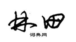 朱锡荣林田草书个性签名怎么写