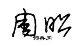 朱锡荣周昭草书个性签名怎么写