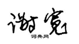 朱锡荣谢宽草书个性签名怎么写