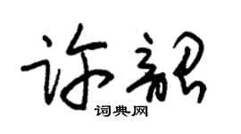 朱锡荣许韶草书个性签名怎么写