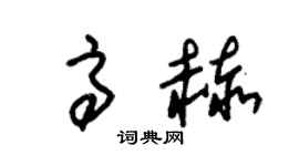 朱锡荣高赫草书个性签名怎么写