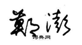 朱锡荣郑澎草书个性签名怎么写