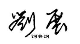 朱锡荣刘展草书个性签名怎么写