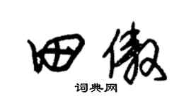 朱锡荣田傲草书个性签名怎么写