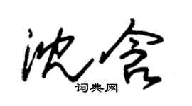 朱锡荣沈含草书个性签名怎么写