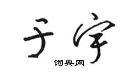 骆恒光于宇草书个性签名怎么写