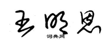 朱锡荣王明恩草书个性签名怎么写