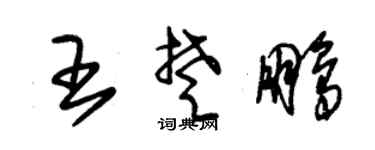 朱锡荣王楚鹏草书个性签名怎么写