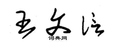 朱锡荣王文信草书个性签名怎么写