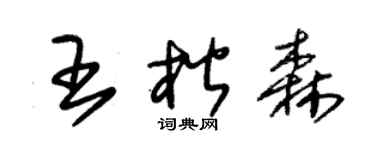 朱锡荣王楷森草书个性签名怎么写