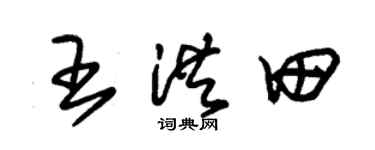 朱锡荣王洪田草书个性签名怎么写