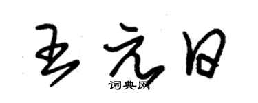 朱锡荣王元日草书个性签名怎么写