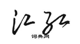 骆恒光江红草书个性签名怎么写