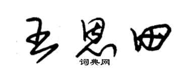 朱锡荣王恩田草书个性签名怎么写