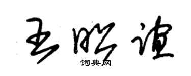 朱锡荣王昭谊草书个性签名怎么写