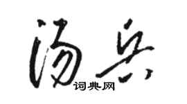 骆恒光汤兵草书个性签名怎么写