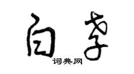 曾庆福白孝草书个性签名怎么写