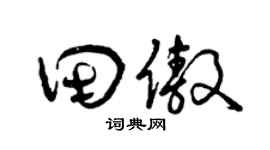 曾庆福田傲草书个性签名怎么写