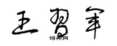 曾庆福王习军草书个性签名怎么写