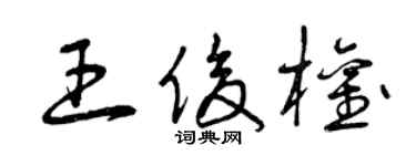 曾庆福王俊权草书个性签名怎么写