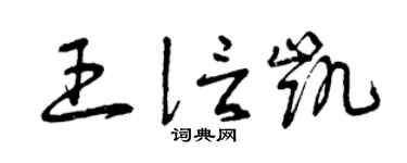 曾庆福王信凯草书个性签名怎么写