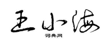 曾庆福王小海草书个性签名怎么写