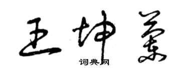 曾庆福王坤兰草书个性签名怎么写