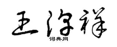 曾庆福王淳祥草书个性签名怎么写