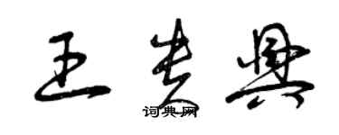 曾庆福王贵兴草书个性签名怎么写