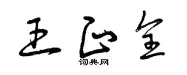 曾庆福王正全草书个性签名怎么写