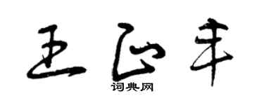 曾庆福王正丰草书个性签名怎么写