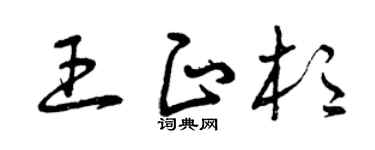 曾庆福王正杉草书个性签名怎么写