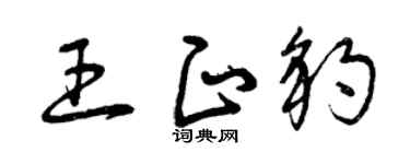 曾庆福王正豹草书个性签名怎么写