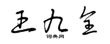 曾庆福王九全草书个性签名怎么写