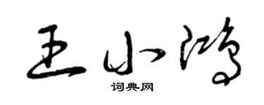 曾庆福王小鸿草书个性签名怎么写