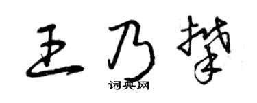 曾庆福王乃攀草书个性签名怎么写