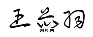 曾庆福王芯羽草书个性签名怎么写