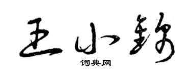 曾庆福王小锦草书个性签名怎么写