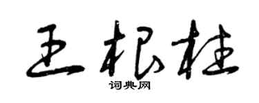 曾庆福王根柱草书个性签名怎么写