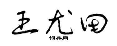 曾庆福王尤田草书个性签名怎么写